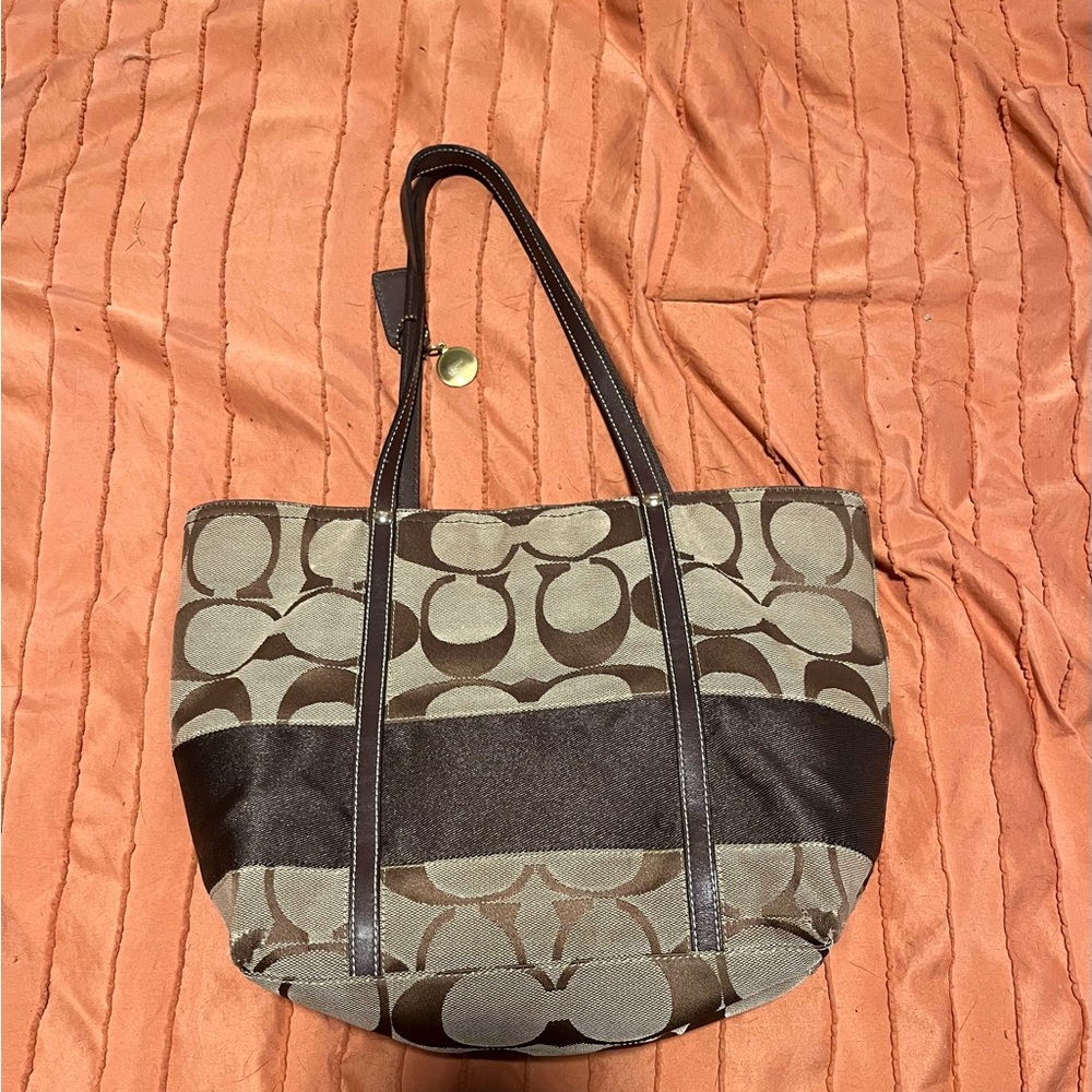 Coach Brown and Black Shoulder Bag